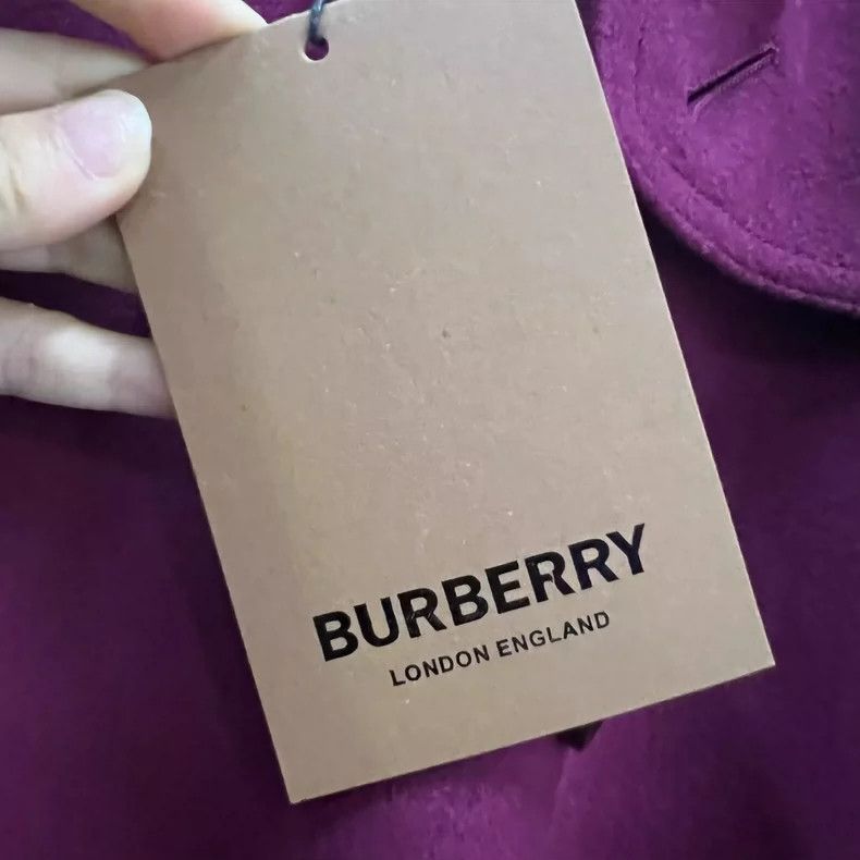 Burberry Burberry Double-Breasted Coat in Pink Purple Size S / US 4 / IT 40 - 4 Thumbnail