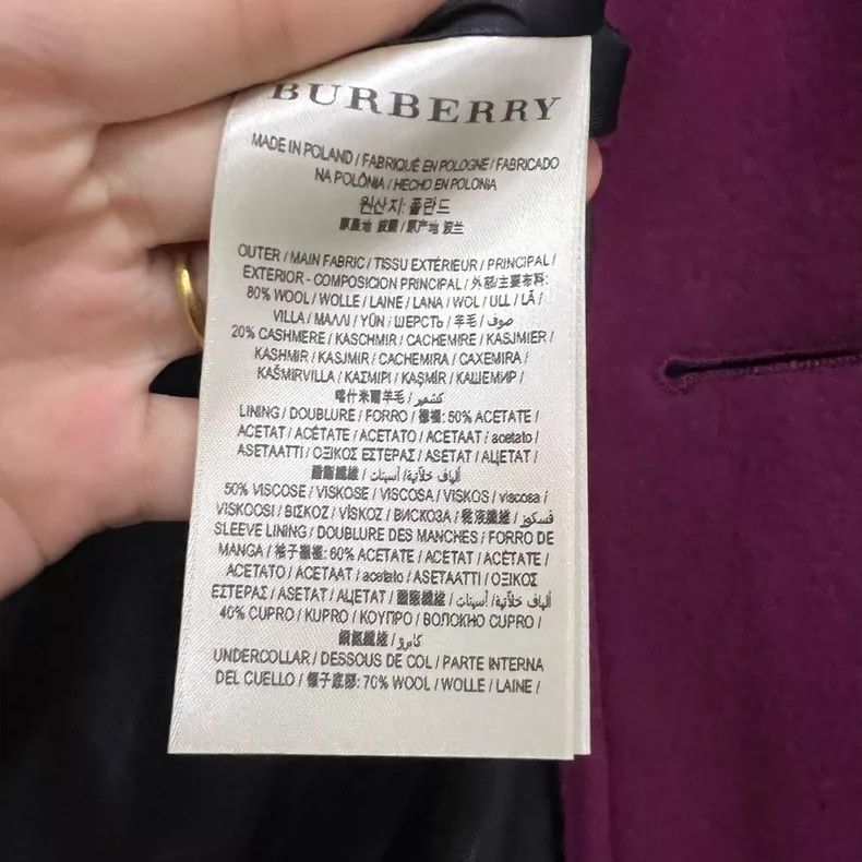 Burberry Burberry Double-Breasted Coat in Pink Purple Size S / US 4 / IT 40 - 5 Thumbnail