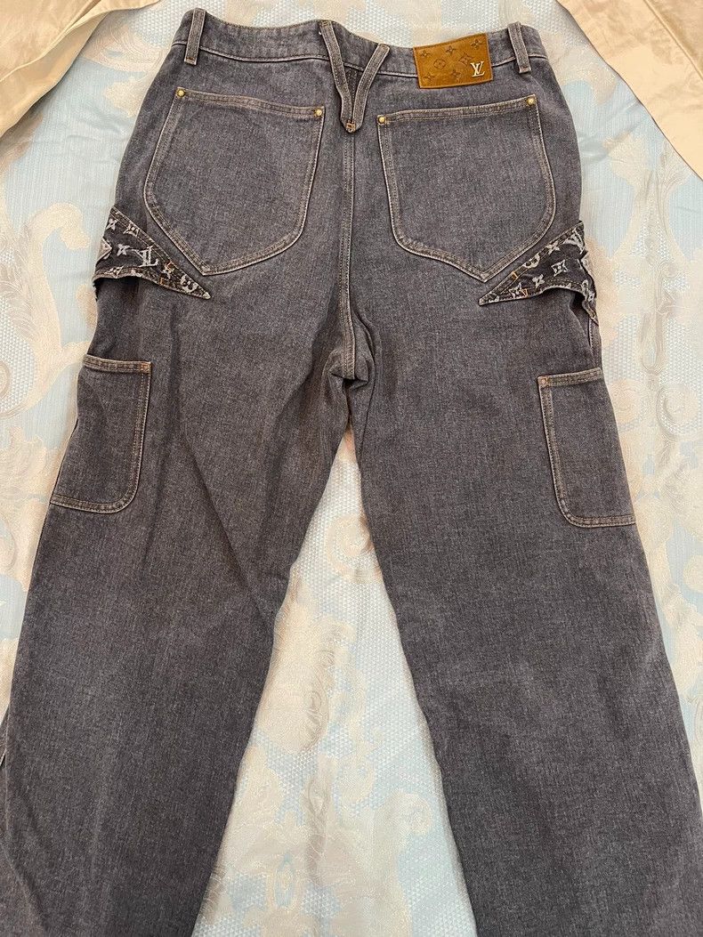 Louis Vuitton LV Denim Pants with Logo Design Size 32" / US 10 / IT 46 - 3 Thumbnail