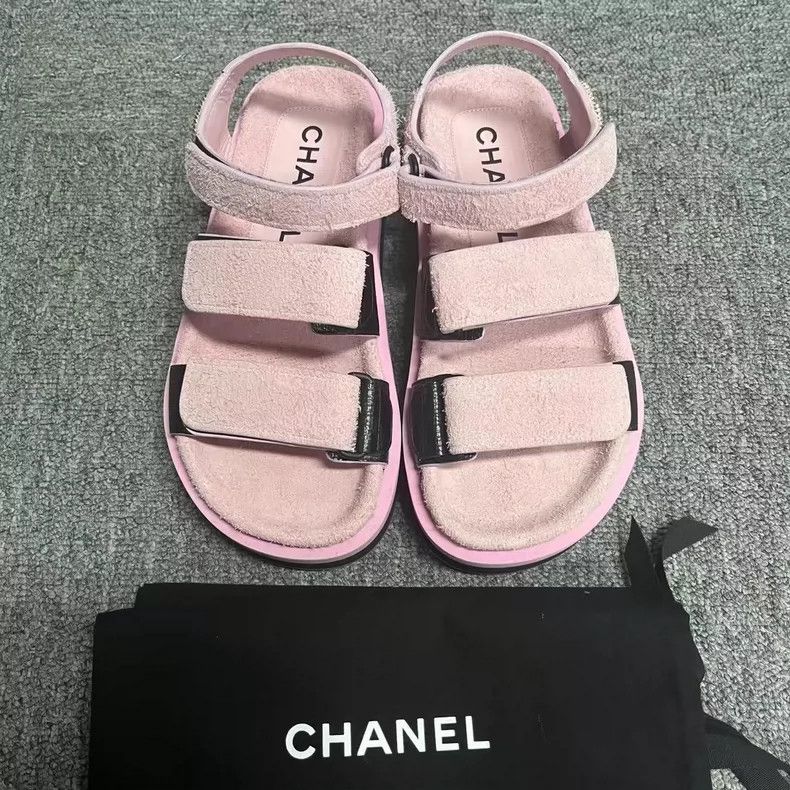Chanel Chanel Pink Velcro Sandals for Women Size US 6 / IT 36 - 2 Thumbnail