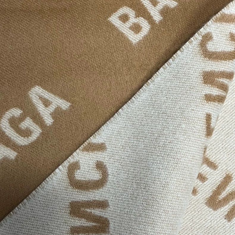 Balenciaga Balenciaga Brown Logo Wool Scarf Size ONE SIZE - 5 Thumbnail