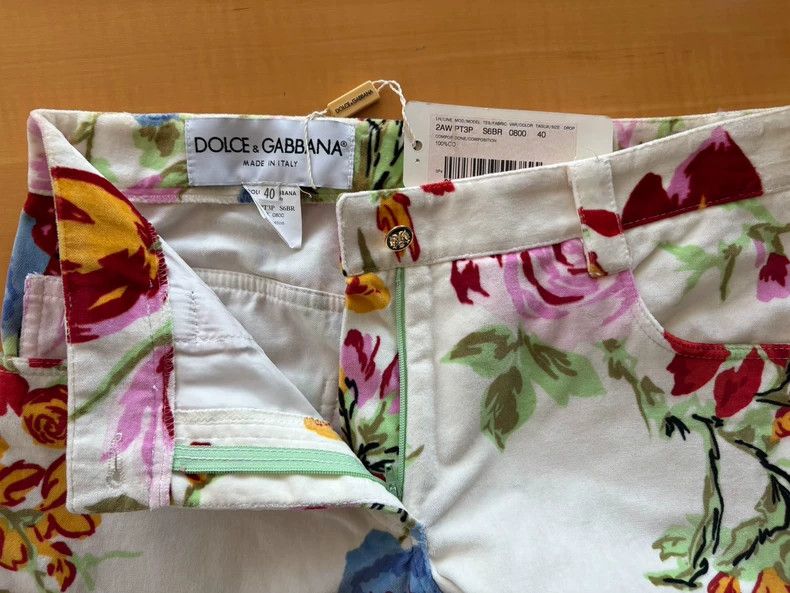 Dolce & Gabbana Floral Print Velvet Pants Size 40" / US 18 - 6 Thumbnail