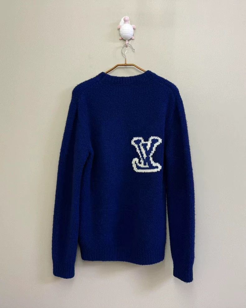 Louis Vuitton Louis Vuitton Blue Logo Sweater Size M / US 6-8 / IT 42-44 - 4 Thumbnail