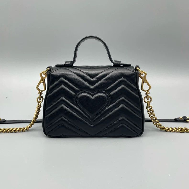 Gucci GUCCI Marmont Messenger Handbag with Gold Accents Size ONE SIZE - 2 Thumbnail