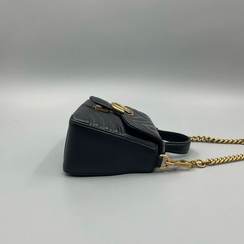 Gucci GUCCI Marmont Messenger Handbag with Gold Accents Size ONE SIZE - 4 Thumbnail