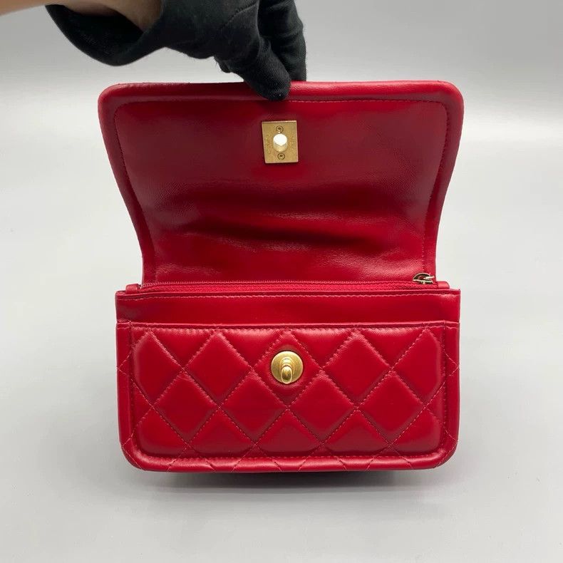 Chanel Chanel Red Gold Mini Crossbody Bag Size ONE SIZE - 8 Thumbnail