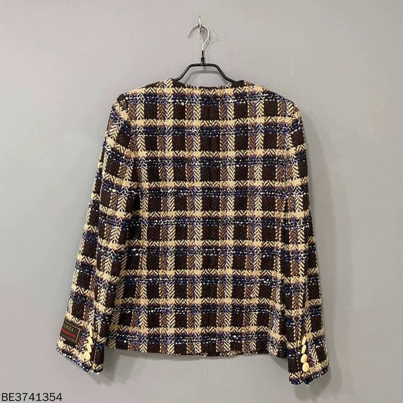 Gucci Gucci Plaid Knit Jacket with Button Closure Size M / US 6-8 / IT 42-44 - 3 Thumbnail