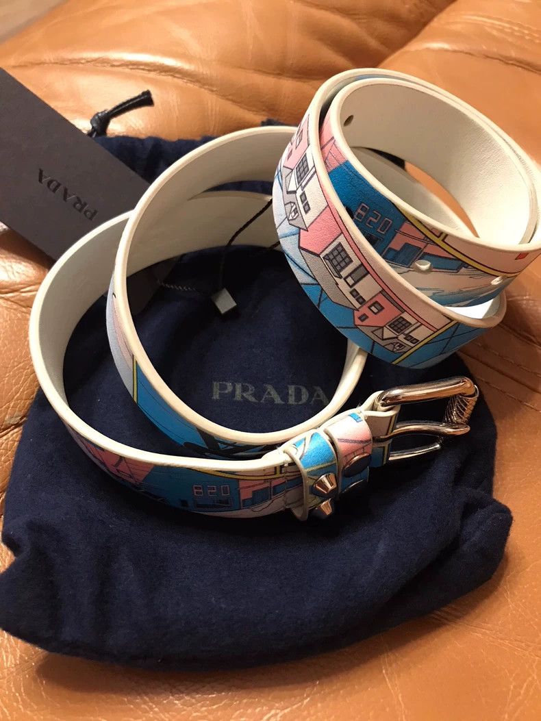 Prada Prada Leather Belt with Comic Graffiti Design Size ONE SIZE - 8 Thumbnail