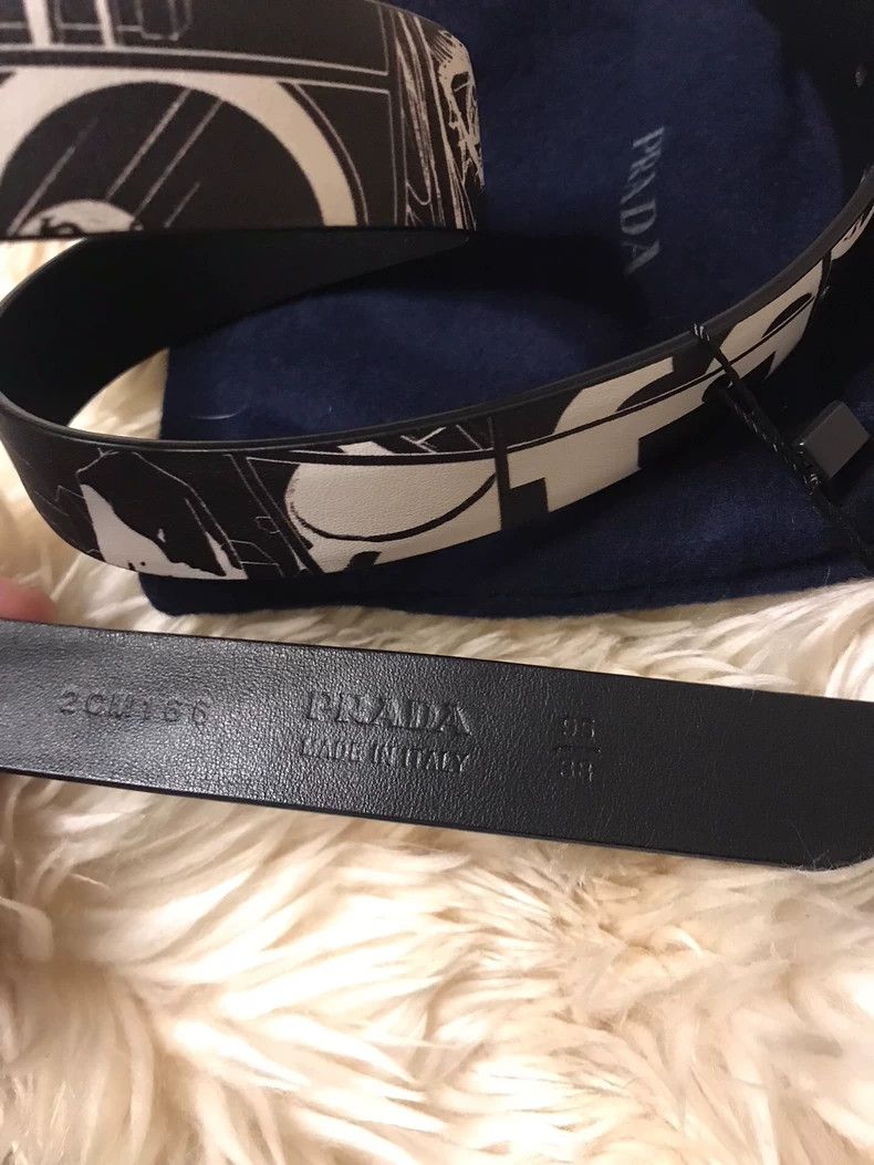 Prada Prada Leather Belt with Comic Graffiti Design Size ONE SIZE - 4 Thumbnail