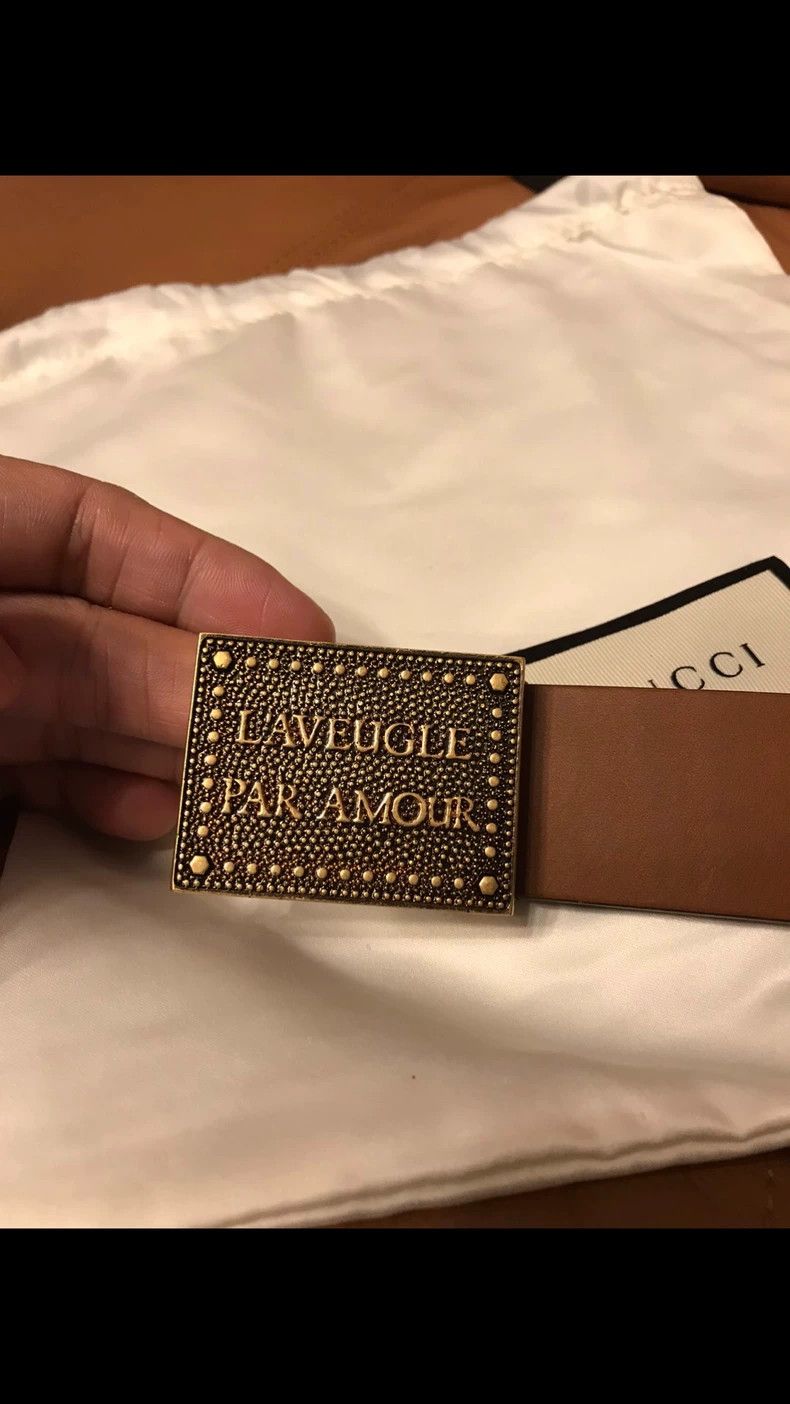 Gucci Gucci Belt with Bronze Metal Buckle Size ONE SIZE - 2 Thumbnail