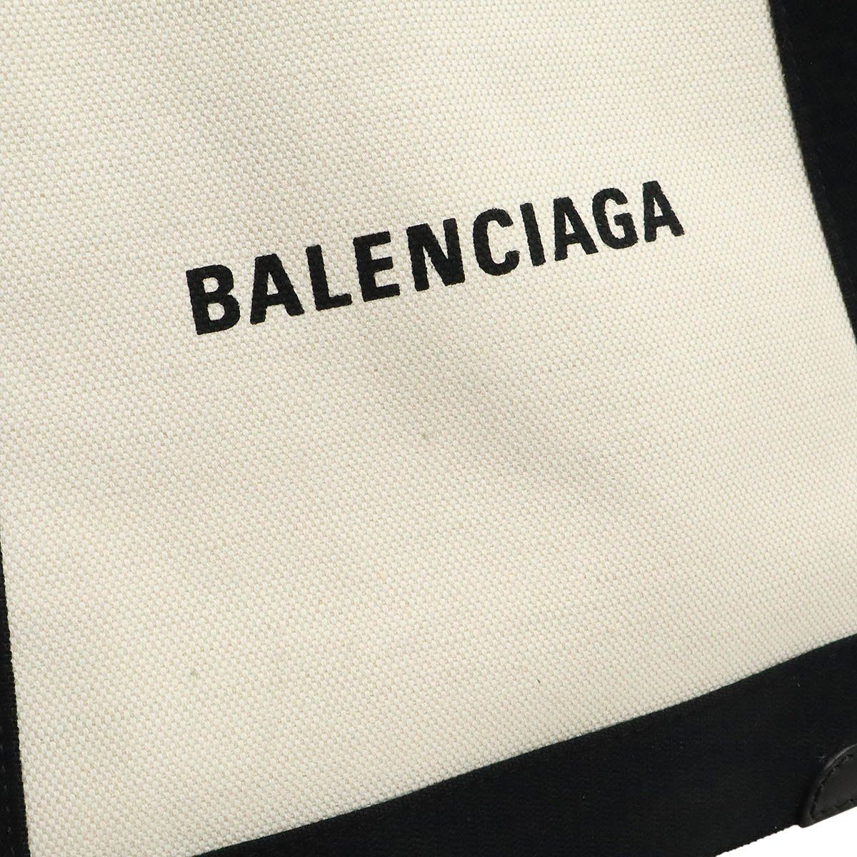 Balenciaga Balenciaga Balenciaga Navy Cabas Canvas Leather Tote Bag Canvas Tote Bag 339933 Size ONE SIZE - 7 Thumbnail
