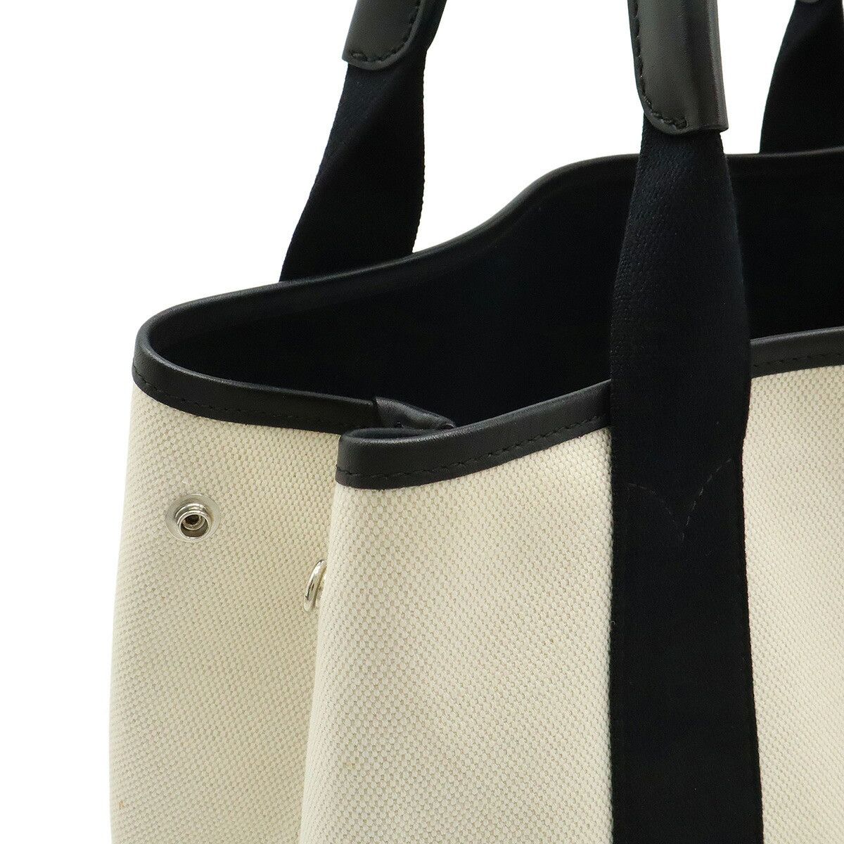 Balenciaga Balenciaga Balenciaga Navy Cabas Canvas Leather Tote Bag Canvas Tote Bag 339933 Size ONE SIZE - 5 Thumbnail