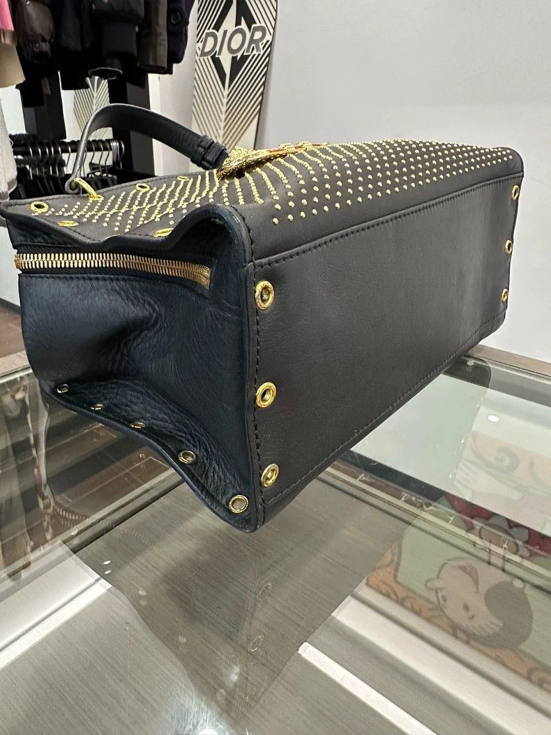Versace Versace Black Gold Safety Pin Shoulder Bag Size ONE SIZE - 4 Thumbnail