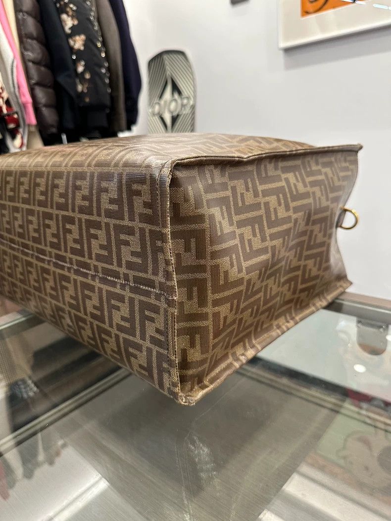 Fendi Fendi Brown Logo Print Tote Handbag 38cm Size ONE SIZE - 6 Thumbnail