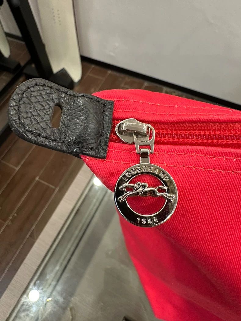 Longchamp LongChamp Red Printed Tote Bag with Logo Size ONE SIZE - 6 Thumbnail