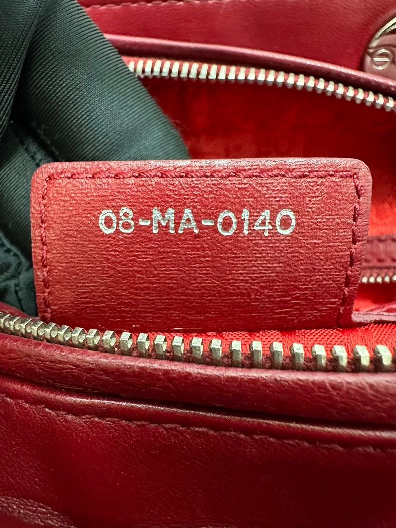 Dior Lady Dior Red Lambskin Handbag 33cm Size ONE SIZE - 9 Thumbnail
