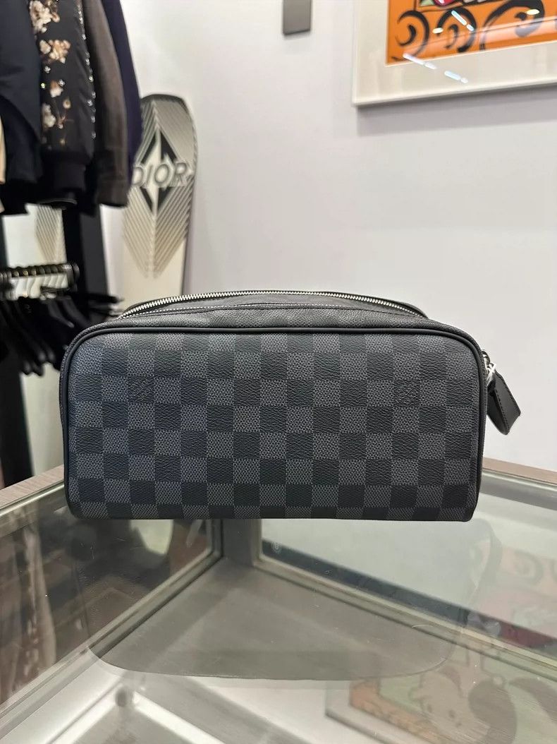Louis Vuitton Louis Vuitton Black-Blue Checkered DOPP Bag Size ONE SIZE - 2 Thumbnail