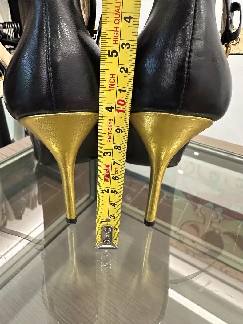Moschino Moschino Black High Heels with Gold Accent Size US 8 / IT 38 - 5 Thumbnail
