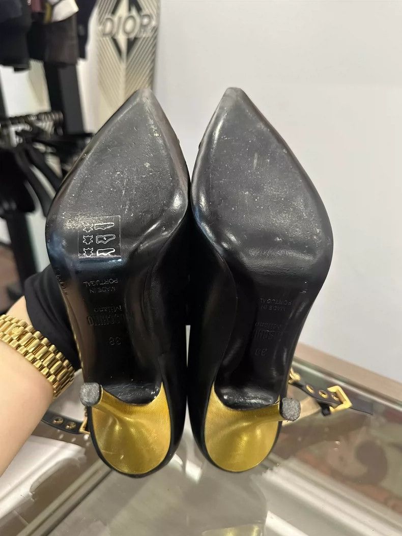 Moschino Black High Heels with Gold Accent