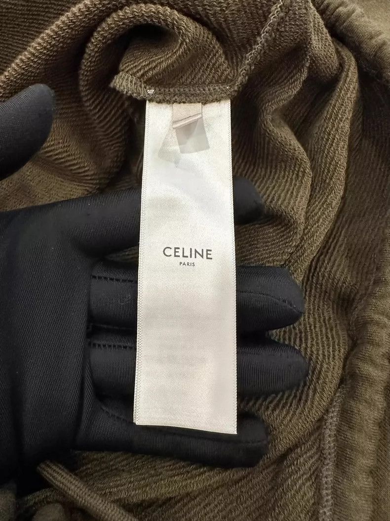 Celine Celine Paris Green Logo Hoodie with Drawstring Size XS / US 0-2 / IT 36-38 - 6 Thumbnail