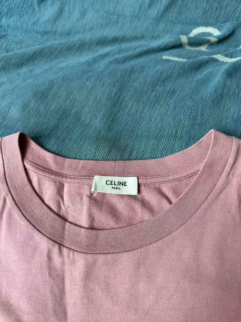 Celine Celine Paris Pink Short Sleeve Shirt Size M / US 6-8 / IT 42-44 - 2 Thumbnail