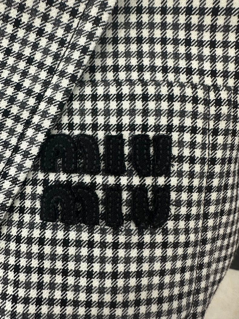 Miu Miu Miu Miu Black and White Check Blazer Size S / US 4 / IT 40 - 2 Thumbnail