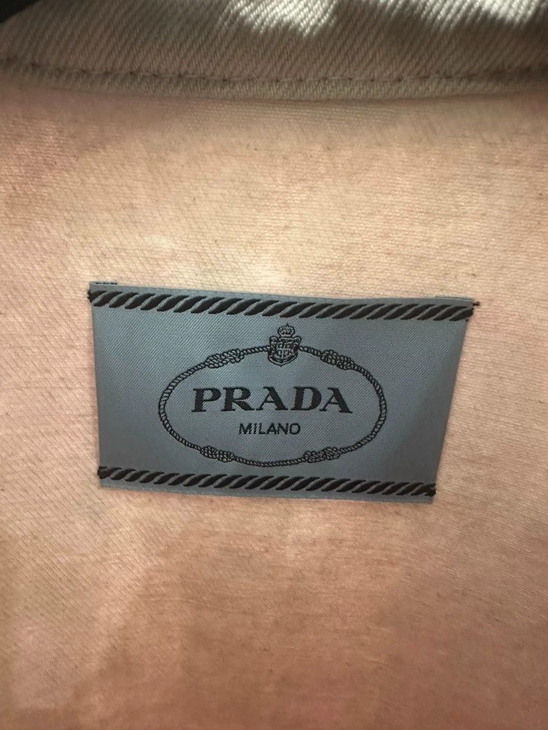 Prada Prada Pink Denim Jacket with Triangle Logo Size L / US 10 / IT 46 - 2 Thumbnail