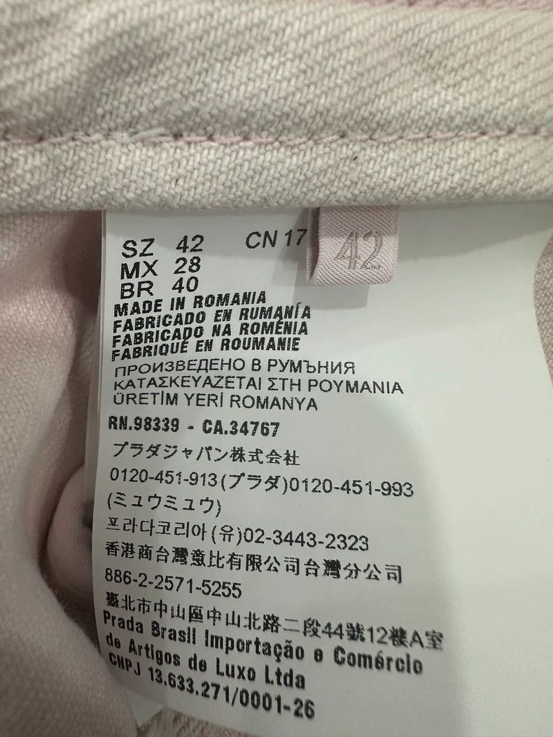 Prada Prada Pink Denim Jacket with Triangle Logo Size L / US 10 / IT 46 - 3 Thumbnail