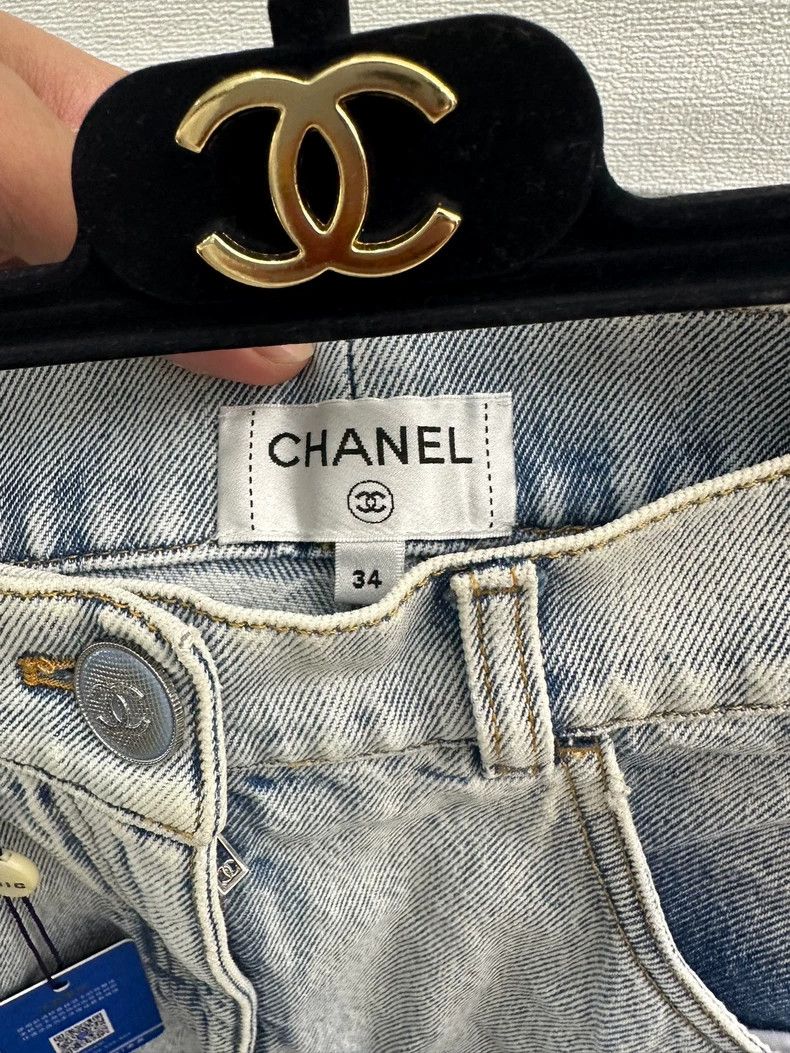 Chanel Chanel Wide Leg Denim Pants Size 34 Size 34" / US 12 / IT 48 - 2 Thumbnail