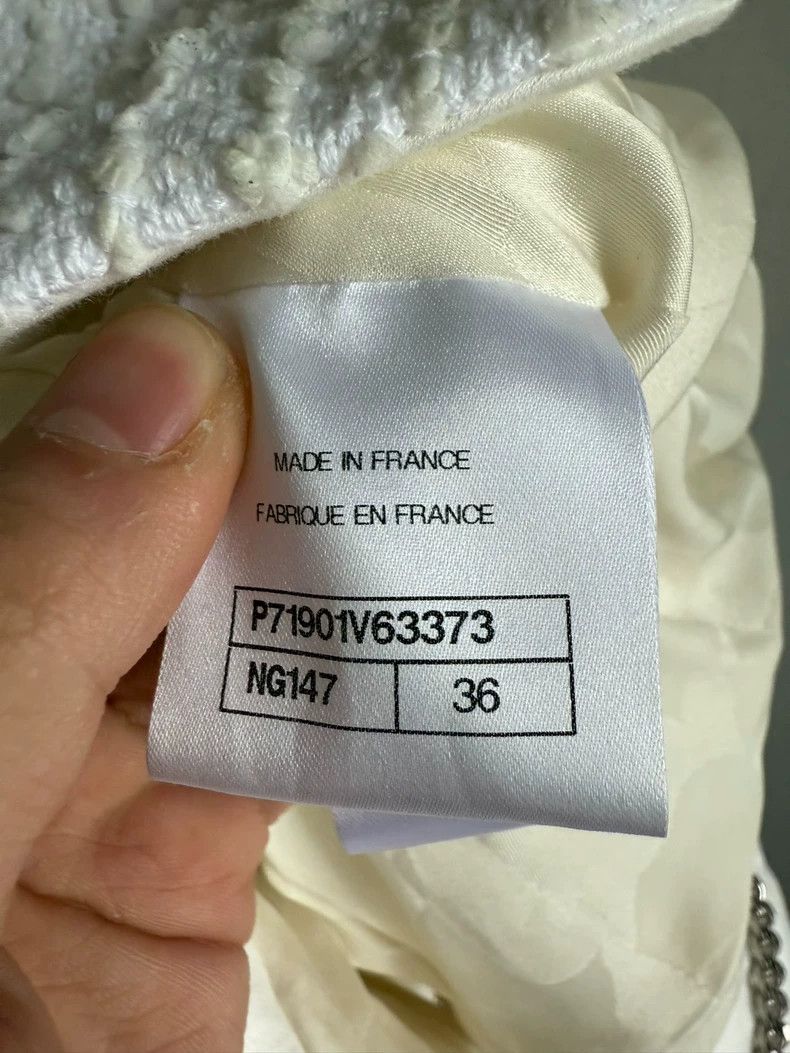 Chanel Chanel White Four Pocket Woven Jacket Size S / US 4 / IT 40 - 3 Thumbnail