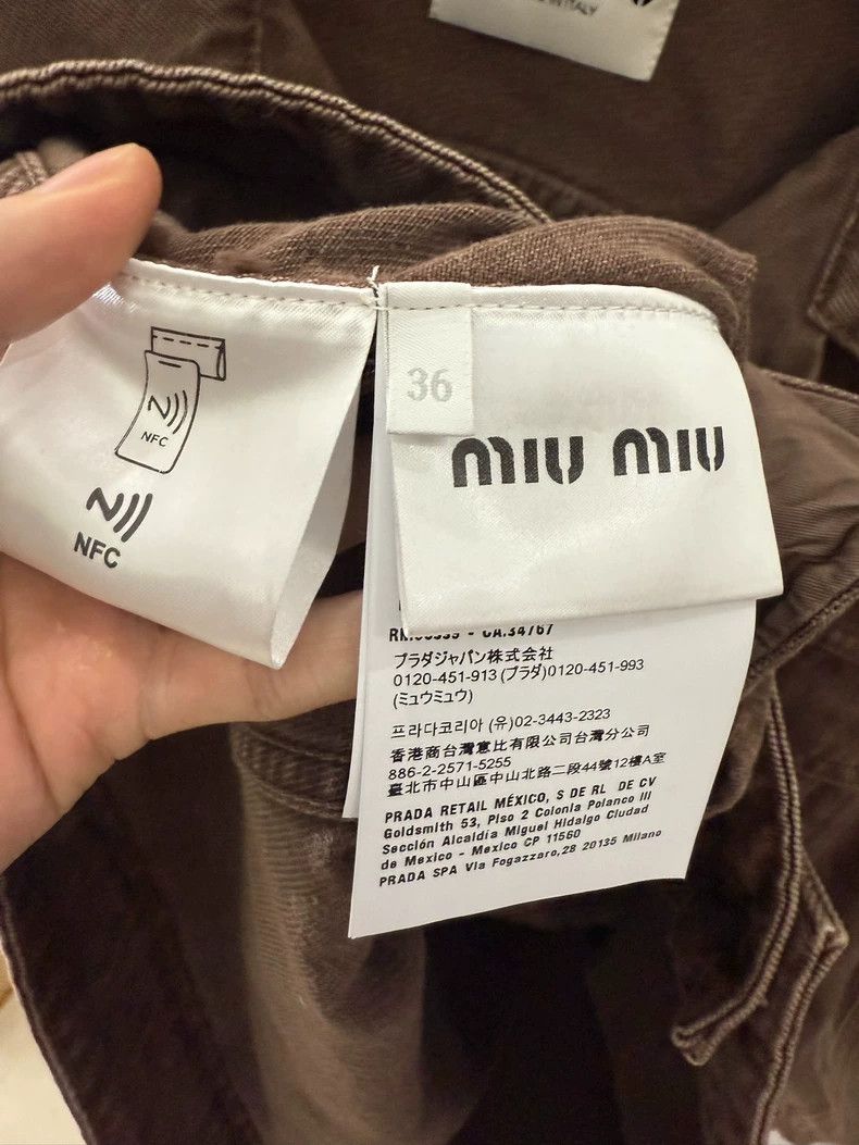 Miu Miu MiuMiu Brown Denim Jacket with Logo Size S / US 4 / IT 40 - 4 Thumbnail