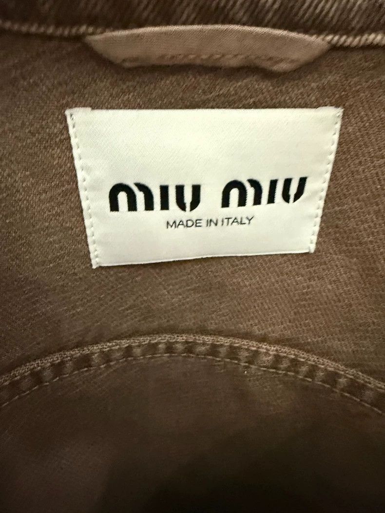 Miu Miu MiuMiu Brown Denim Jacket with Logo Size S / US 4 / IT 40 - 3 Thumbnail