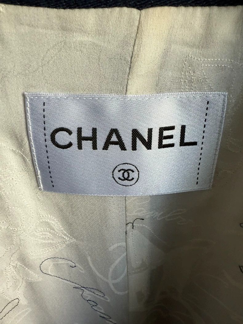 Chanel Chanel Long Blue Double-Breasted Denim Coat Size L / US 10 / IT 46 - 2 Thumbnail