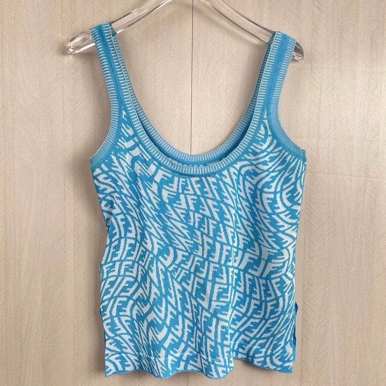 Fendi Fendi Blue Printed Tank Dress Size 38 Size S / US 4 / IT 40 - 2 Thumbnail