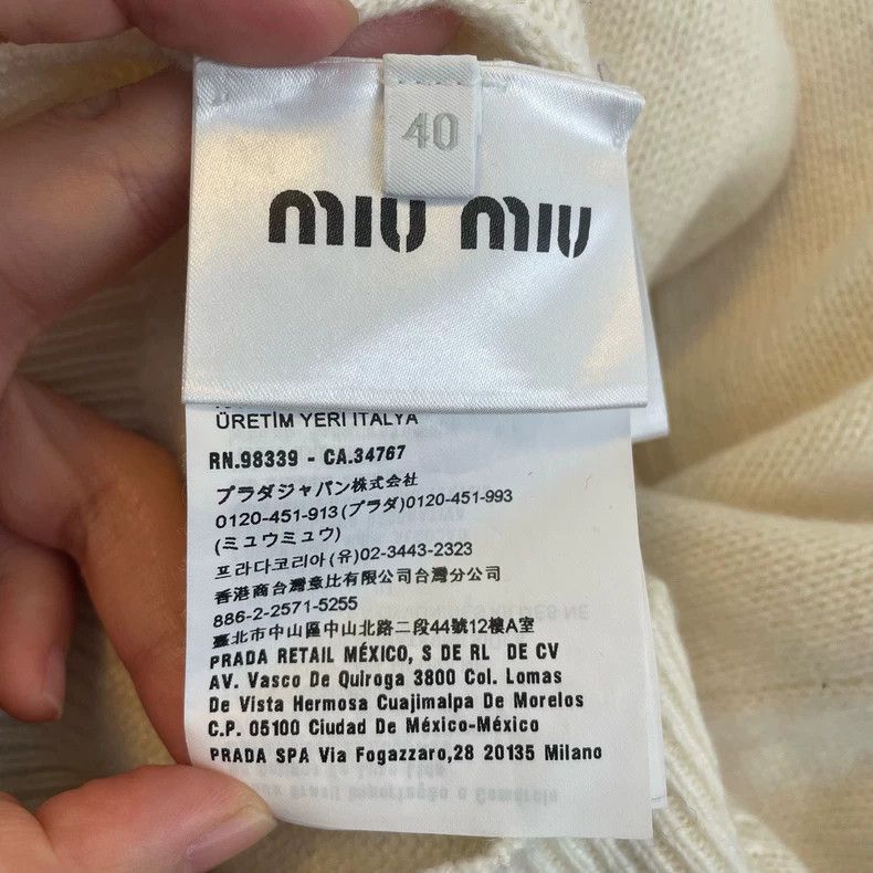 Miu Miu MiuMiu Embroidered Collar Cashmere Cardigan Size M / US 6-8 / IT 42-44 - 2 Thumbnail