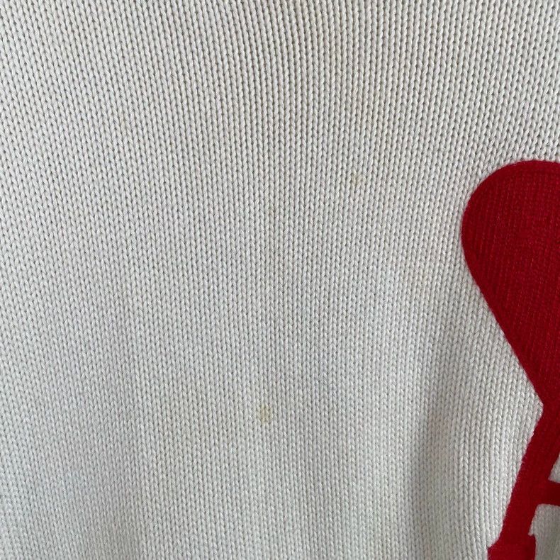 AMI Classic Heart Wool Sweater in White Size M / US 6-8 / IT 42-44 - 3 Thumbnail