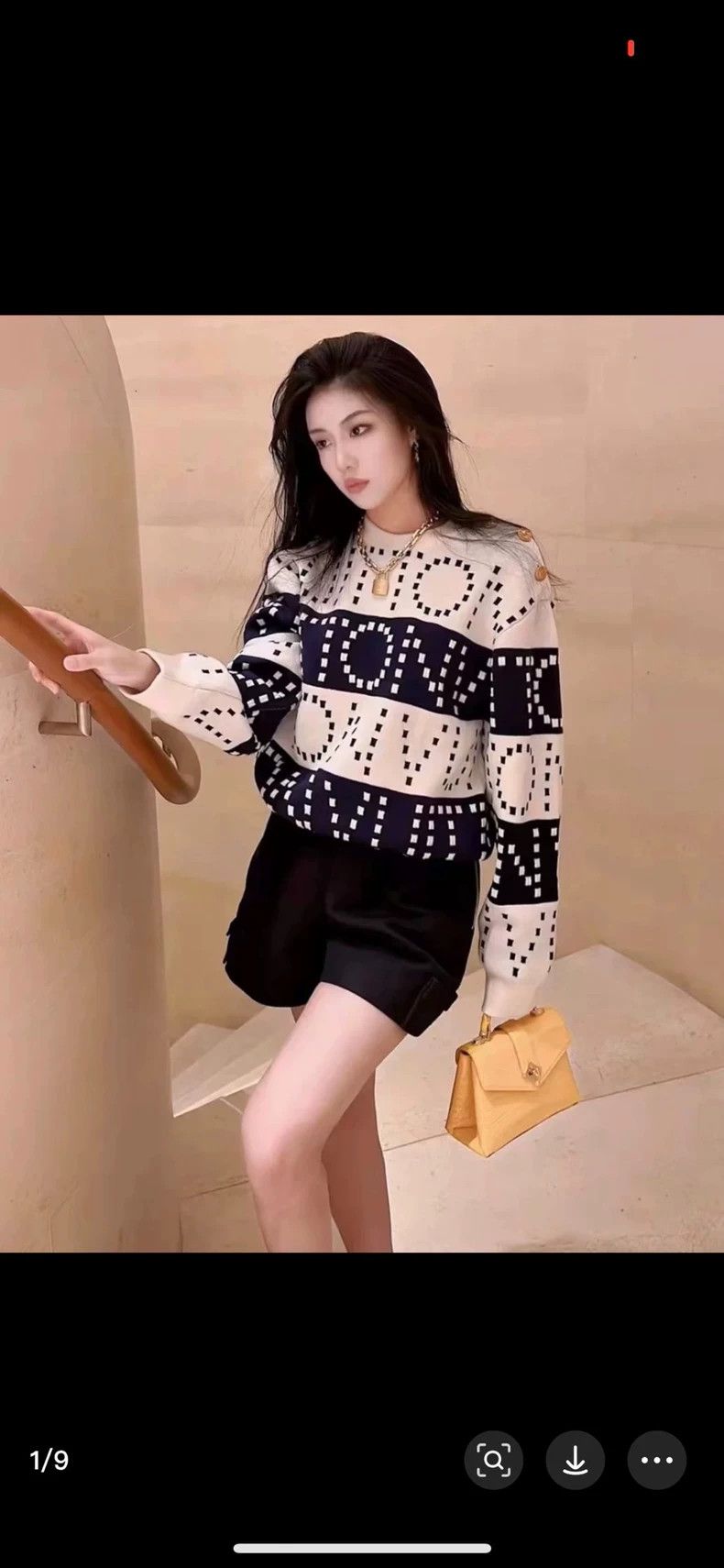 Louis Vuitton Louis Vuitton Black and White Long Sleeve Sweater Size M / US 6-8 / IT 42-44 - 2 Thumbnail