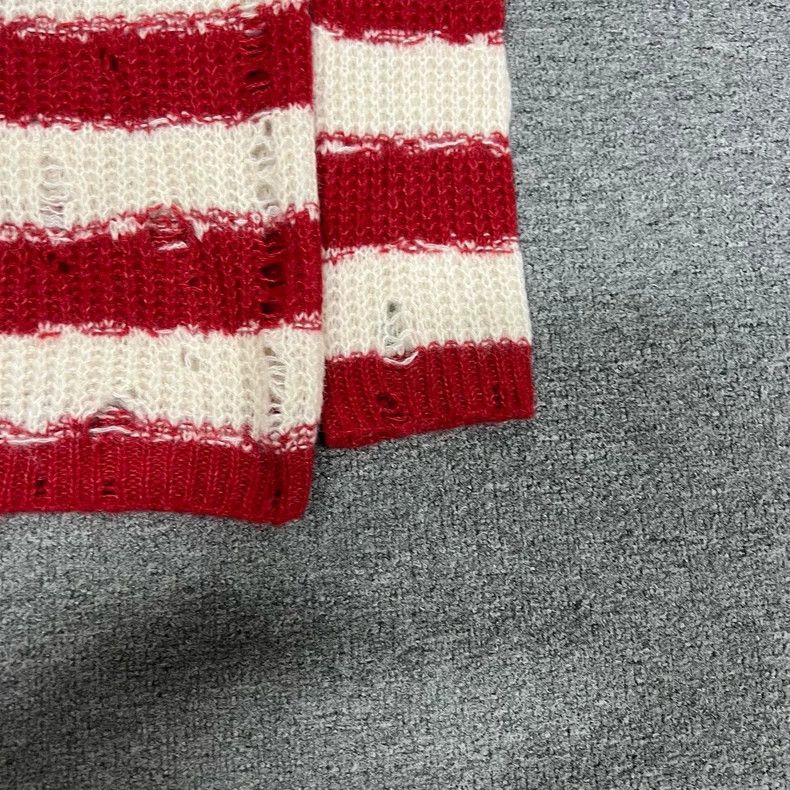 Dior Red and White Striped Embroidered Sweater Size L / US 10 / IT 46 - 6 Thumbnail