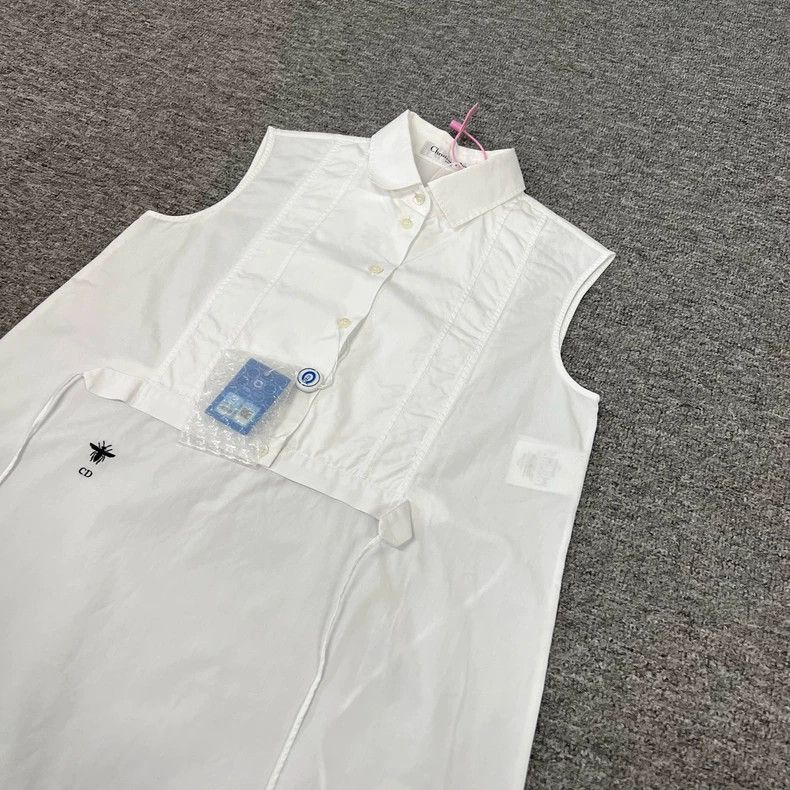 Dior Dior Embroidered White Shirt Dress Size 34 Size XS / US 0-2 / IT 36-38 - 4 Thumbnail