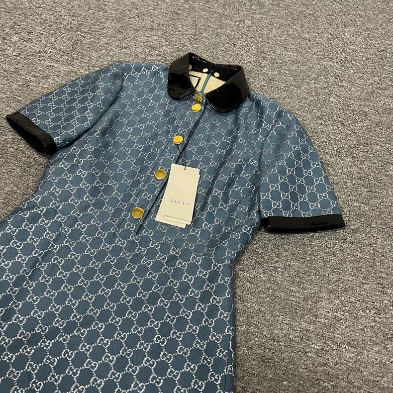 Gucci Gucci Monogram Print Dress with Detachable Collar Size L / US 10 / IT 46 - 3 Thumbnail