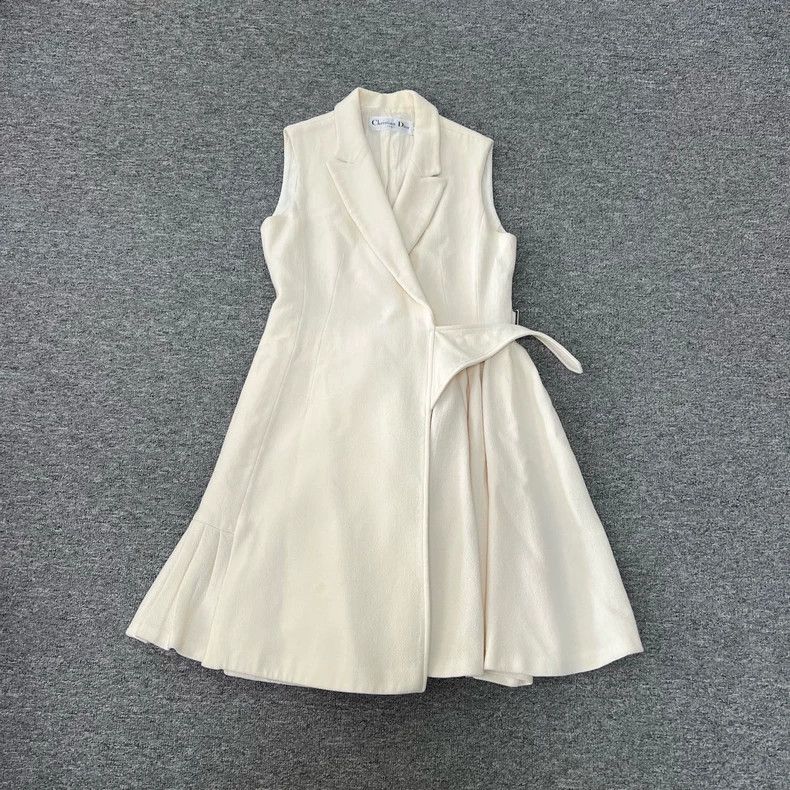 Dior Dior Sleeveless Wool Silk Belted Dress Size M / US 6-8 / IT 42-44 - 2 Thumbnail