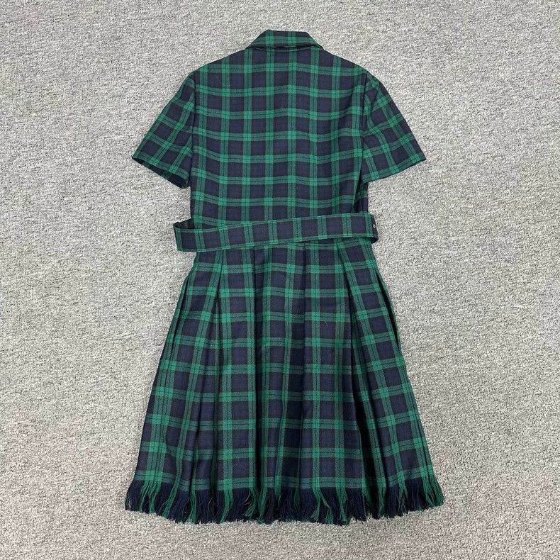 Dior Dior Plaid Wool Silk Dress with Fringe Size S / US 4 / IT 40 - 2 Thumbnail