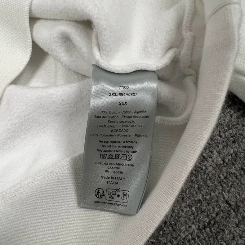 Dior Dior Logo White Crew Neck Sweatshirt Size XXS / US 00 / IT 34 - 8 Thumbnail