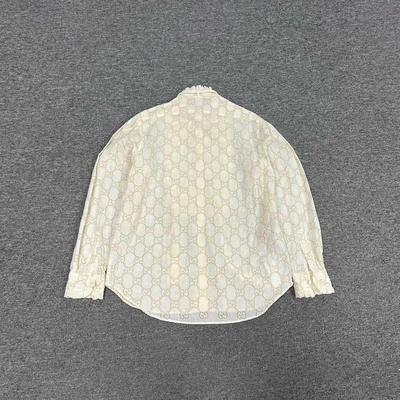 Gucci Gucci Sheer Long Sleeve Logo Blouse Size M / US 6-8 / IT 42-44 - 2 Thumbnail