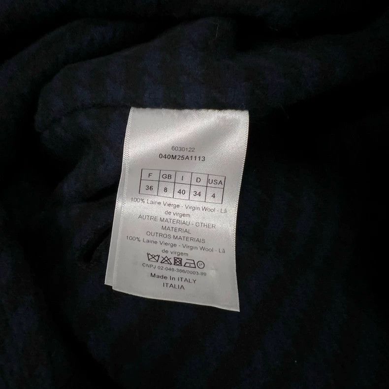 Dior Dior Houndstooth Long Coat with Lapel Size S / US 4 / IT 40 - 6 Thumbnail