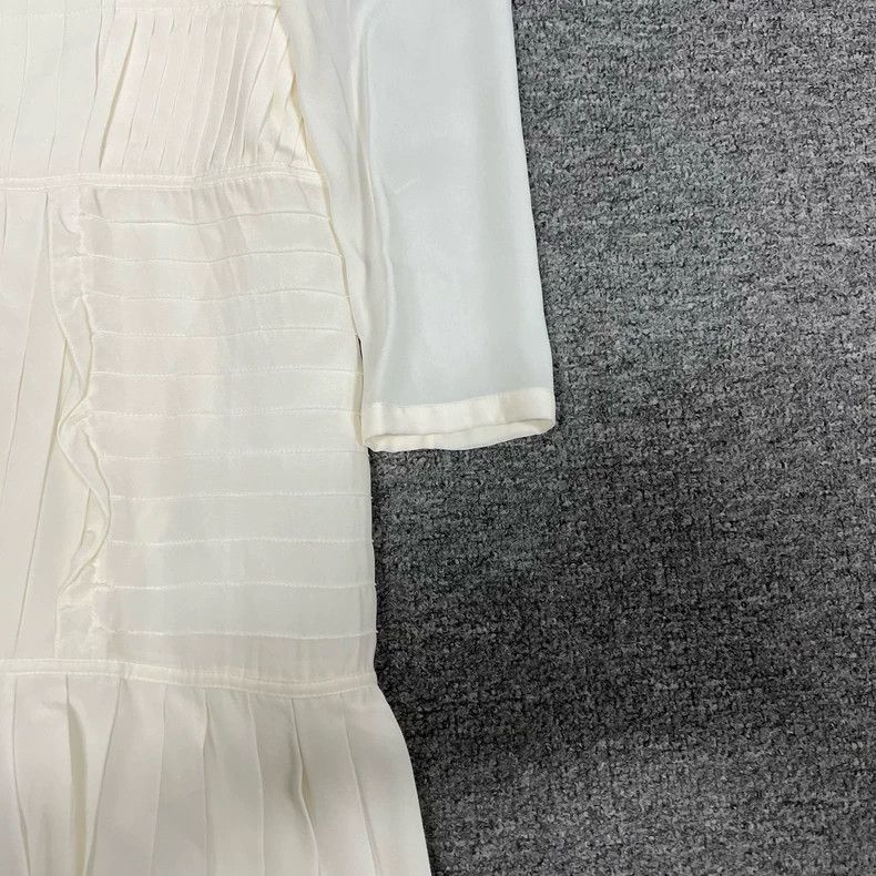 Dior Dior White Pleated Silk Dress Size 36 Size S / US 4 / IT 40 - 4 Thumbnail