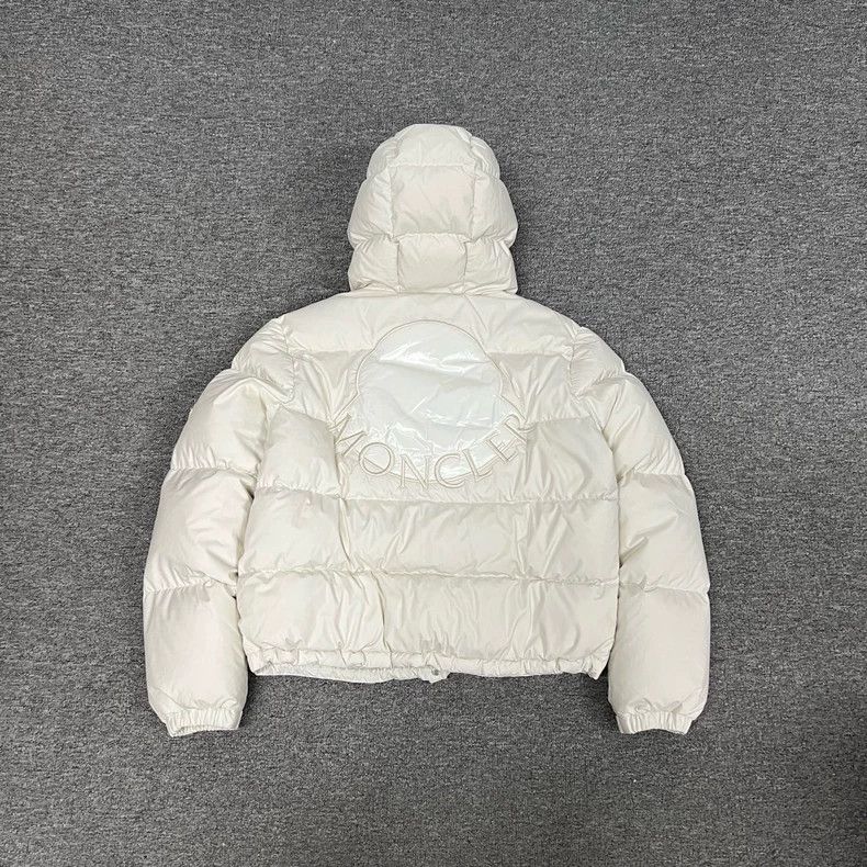 Moncler Moncler EBRE Logo Puffer Jacket in White Size S / US 4 / IT 40 - 2 Thumbnail