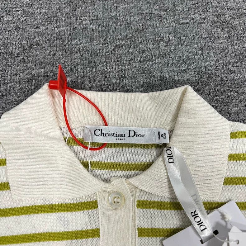 Dior Dior Striped Knit Polo with Logo Size S / US 4 / IT 40 - 6 Thumbnail