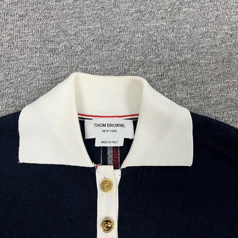 Thom Browne Thom Browne Navy Stripe Dress with Gold Buttons Size M / US 6-8 / IT 42-44 - 4 Thumbnail
