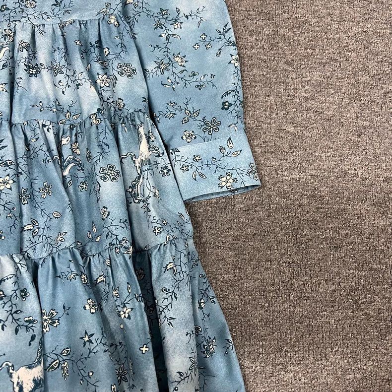 Louis Vuitton Louis Vuitton Blue Floral Dress Size 38 Size M / US 6-8 / IT 42-44 - 4 Thumbnail